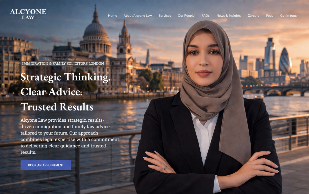 hero image of website for alcyone law